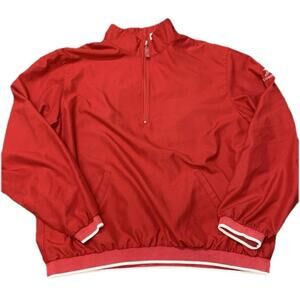 Liz Claiborne Golf Red 1/4 zip pullover jacket top vented back Size XL